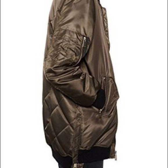 ZARA Khaki Oversized Bomber Jacket - Picture 3 of 13
